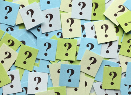 Image of question marks on sticky notes. Credit: Getty Images
